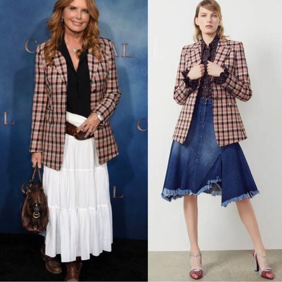 Michael Kors Collection Jackets & Blazers - NWT NEW Michael Kors Two-Button Bold Plaid Wool Blazer